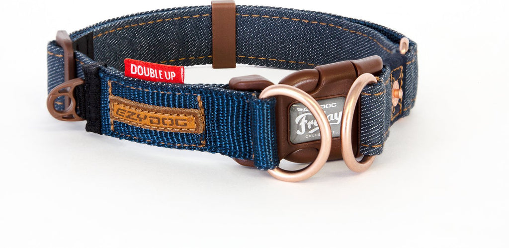 Ezydog Double Up Collar - Jeans (M) - Heavy Duty Dog Collar