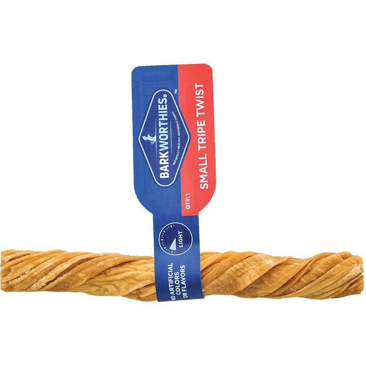 Barkworthies Premium Dog Treats Tripe Twist - Beef Chews, Small Size (5 or 10 Pack)