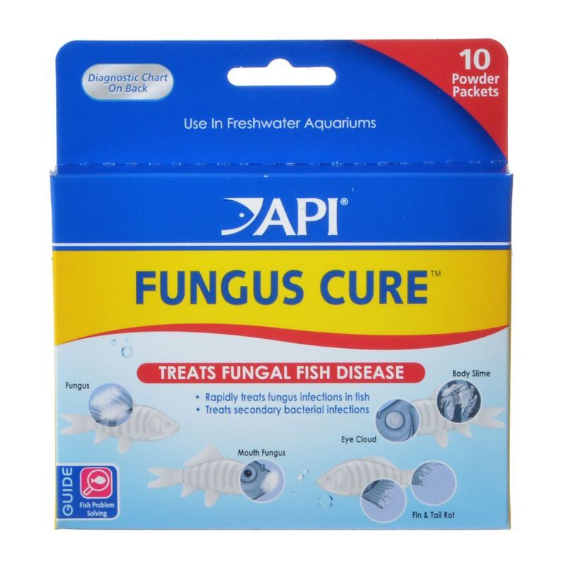 API Fungus Cure Freshwater Fish Powder Medication - 10 Count Antifungal Treatment