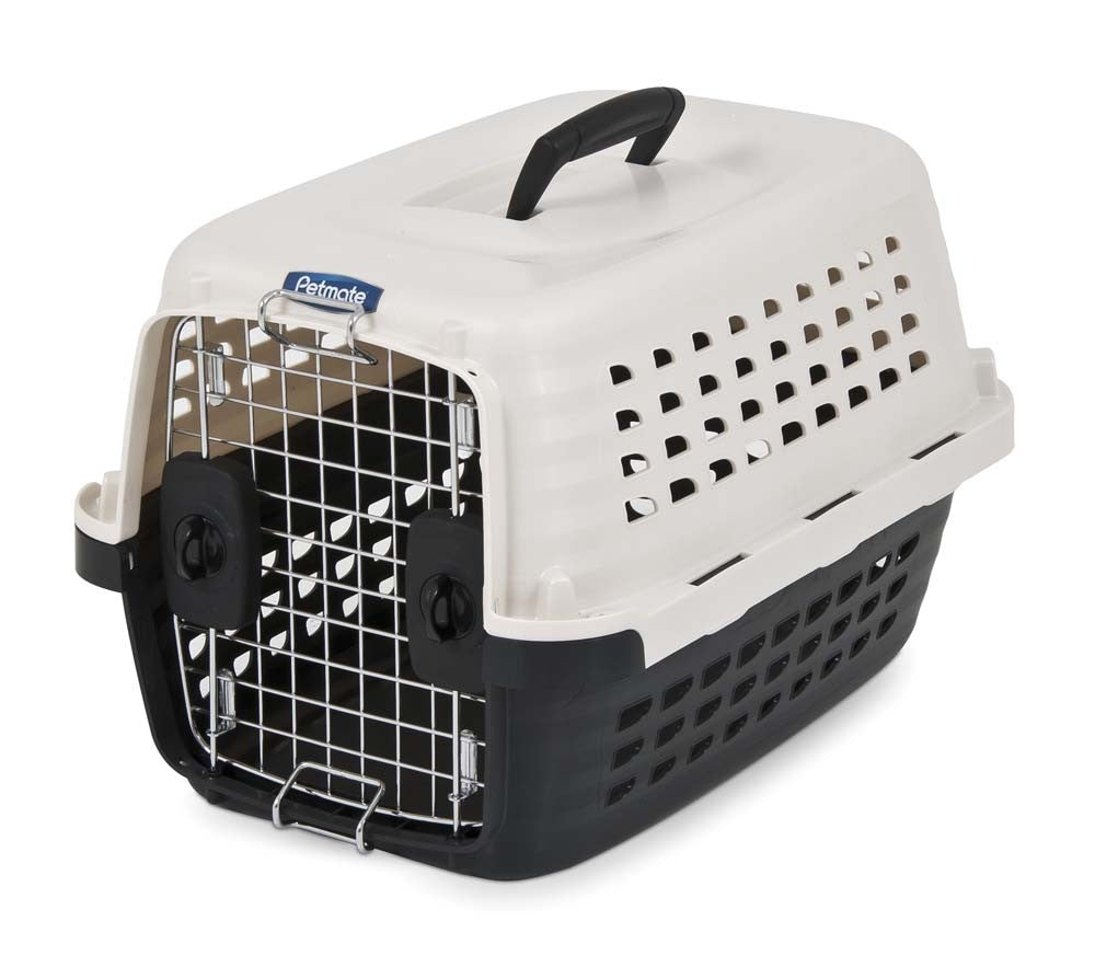 Petmate Compass Fashion Kennel - 19 inch - White/Black - Dog/Cat Carrier