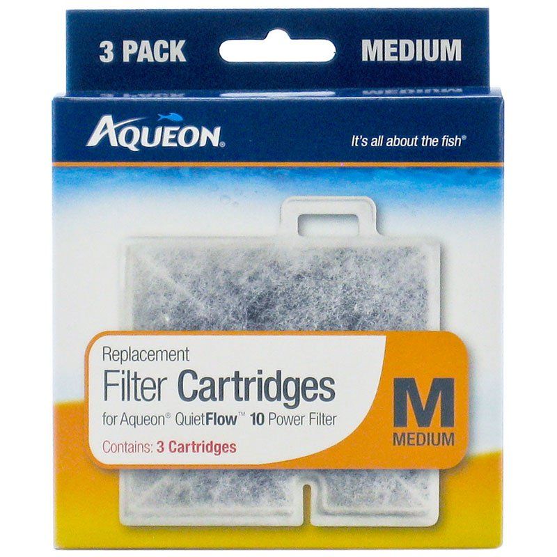Aqueon Filter Cartridge Medium, 3-Pack - Replacement Filter for QuietFlow Aquariums