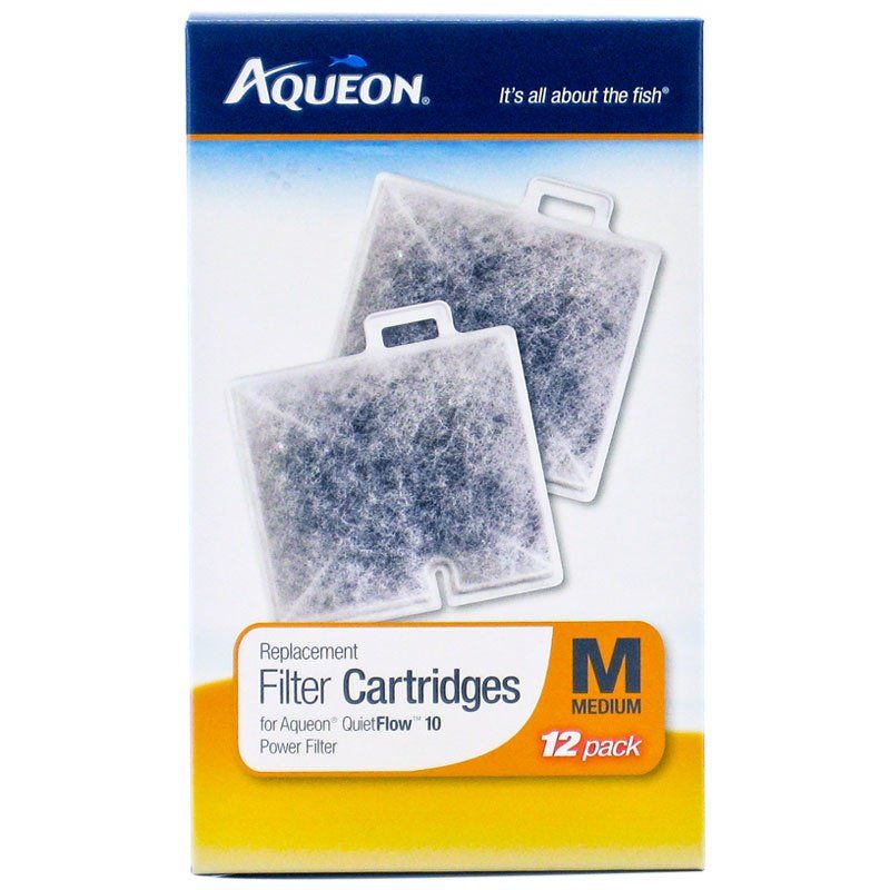 Aqueon QuietFlow 10 Filter Cartridges, Medium, 12-Pack, Replacement Filters