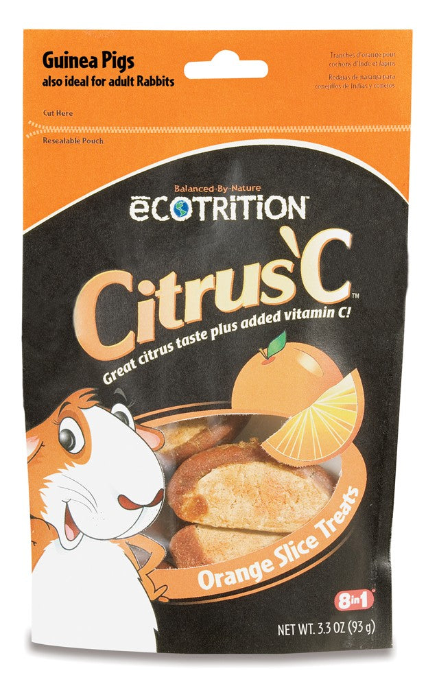 eCOTRITION Citrus 'C Orange Slice Treats for Small Animals, 3.3oz