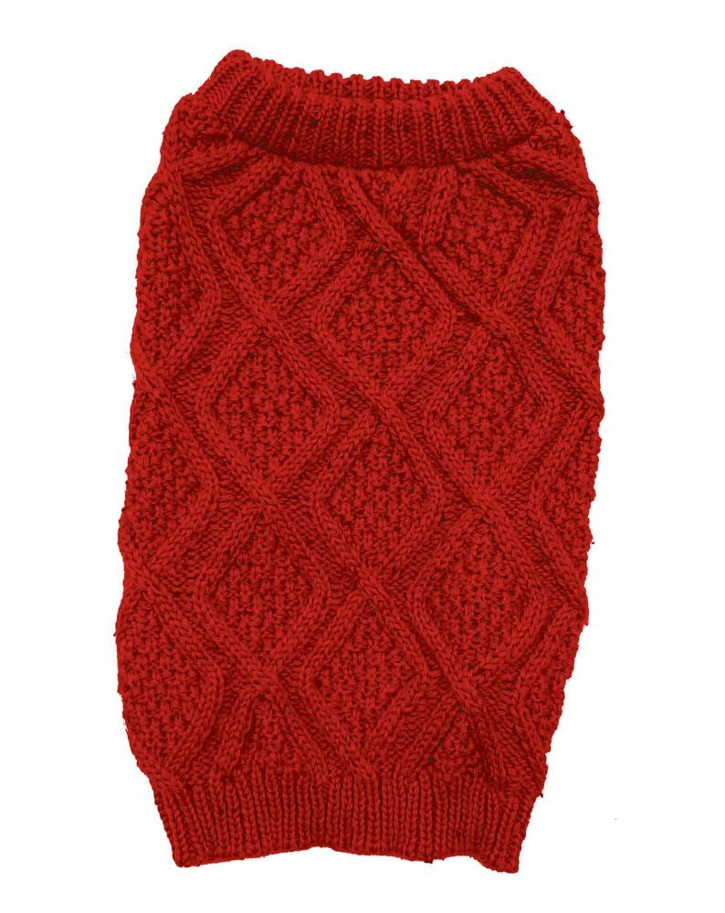 Fashion Pet Fisherman Sweater - Red - Large
