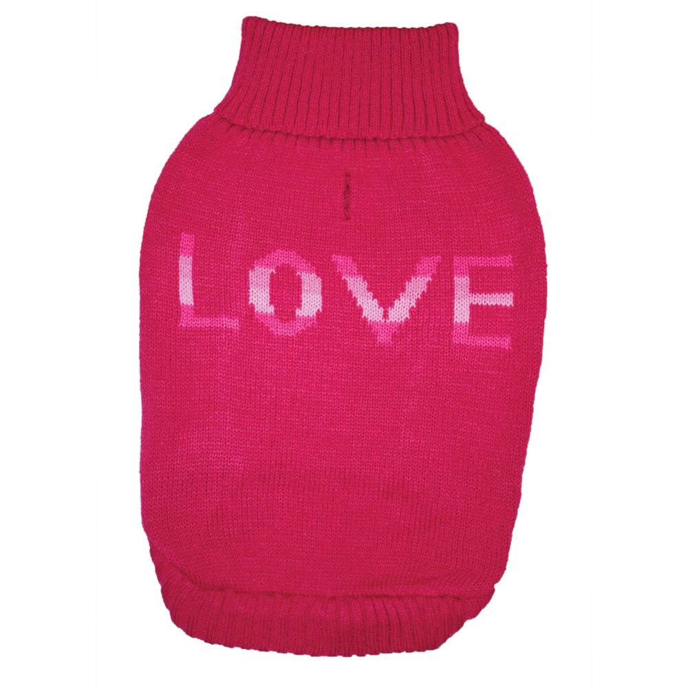 Fashion Pet True Love Dog Sweater - Pink - Small