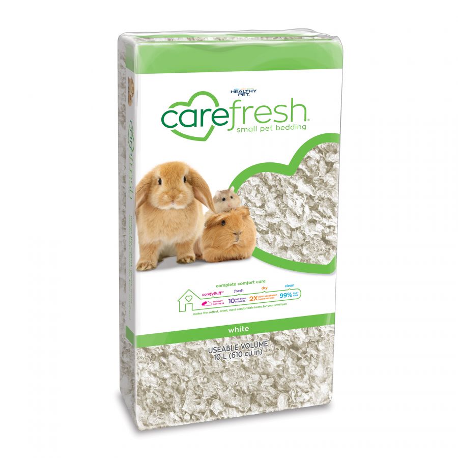 Carefresh White Small Pet Bedding - Natural Paper Fiber, Ultra Absorbent, 10L