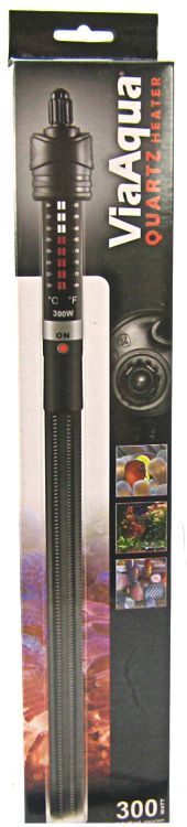 Via Aqua 300-Watt Quartz Glass Submersible Heater with Thermostat - 80 Gallon Aquarium Heater