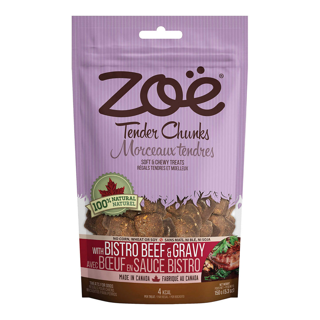Zoe Tender Chunks Dog Treats, Beef & Gravy, 5.3 oz - Soft & Chewy, Grain-Free Option