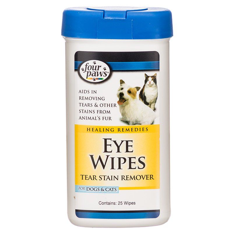Four Paws Eye Wipes for Dogs & Cats - 25 Count - Gentle & Effective Cleaning
