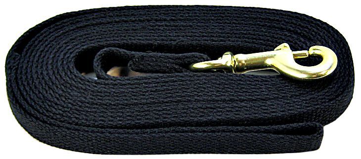 Four Paws Cotton Web Dog Training Lead - Black - 15 Foot Long