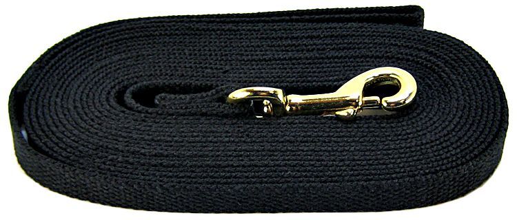 Four Paws Cotton Web Dog Training Lead, Black, 20-Foot