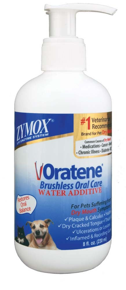 Zymox Oratene Enzymatic Brushless Oral Care Water Additive - 8 oz Pet Dental Solution