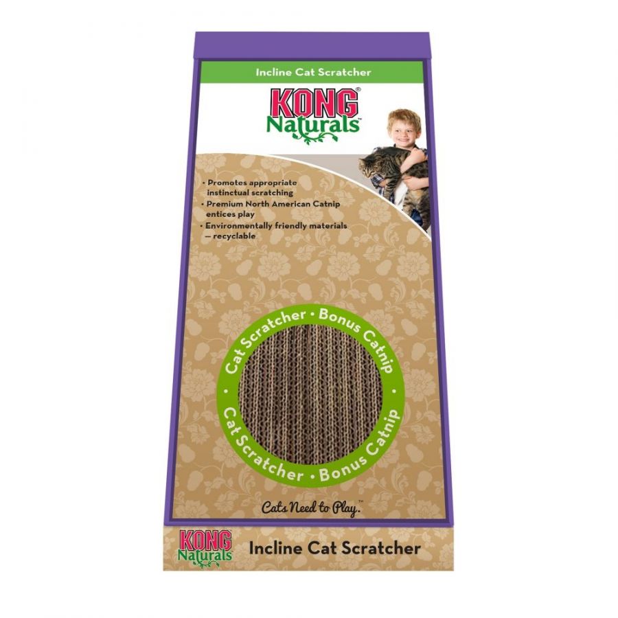 Kong Naturals Incline Scratcher Cat Toy - Cardboard Scratch Pad for Cats & Kittens
