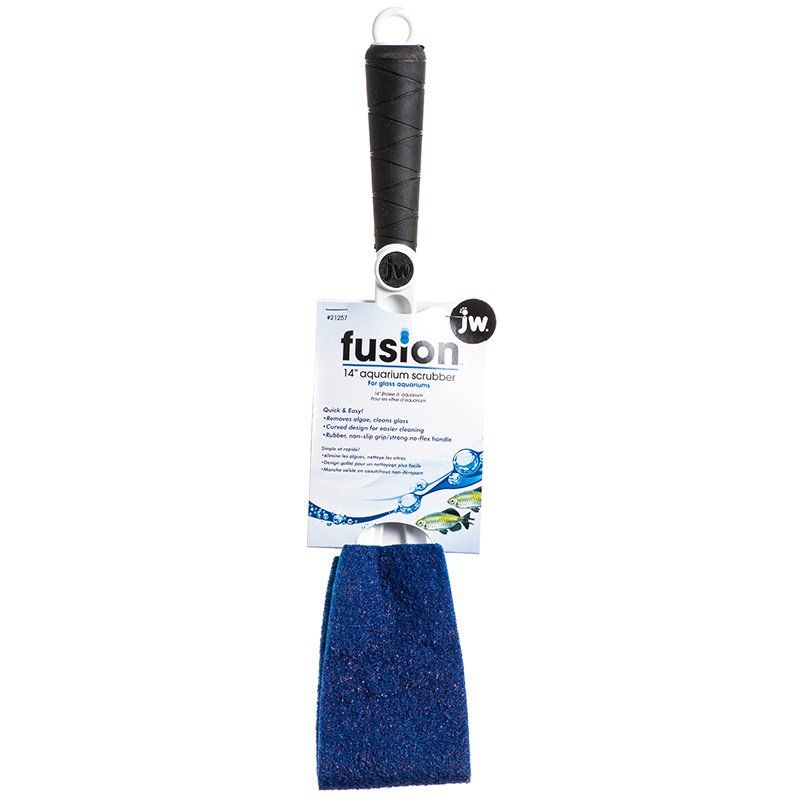 JW Pet Fusion Aquarium Scrubber - 14 inch Algae Cleaner for Glass Aquariums
