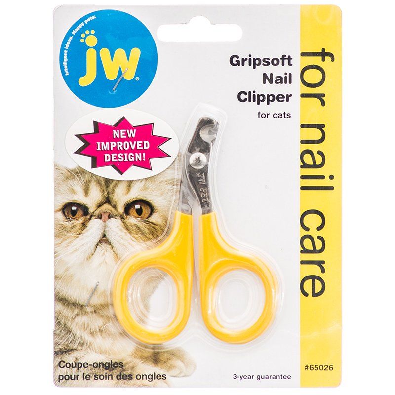 JW Pet GripSoft Cat Nail Clipper Scissors - Gray/Yellow