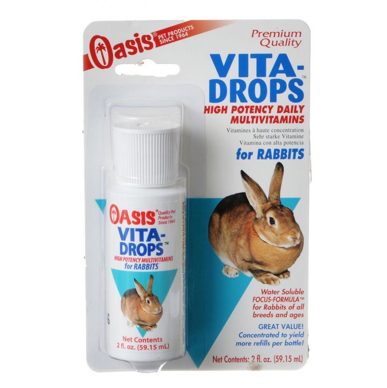 Oasis Vita Drops Rabbit Supplement - Daily Multivitamin for Rabbits & Guinea Pigs - 2 oz