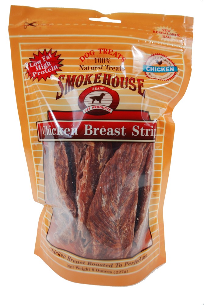 Smokehouse Chicken Breast Strips Dog Treats - 8 oz Resealable Bag 100% Natural