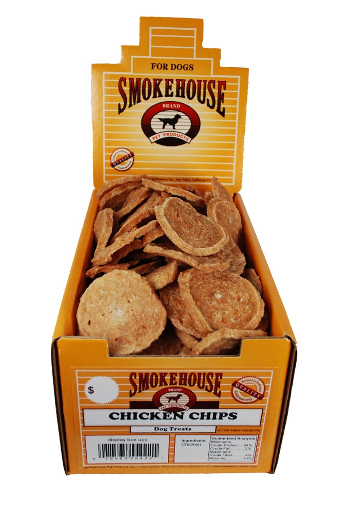 Smokehouse Chicken Chips Dog Treats - 100 Count - Natural Chicken Meat Snacks