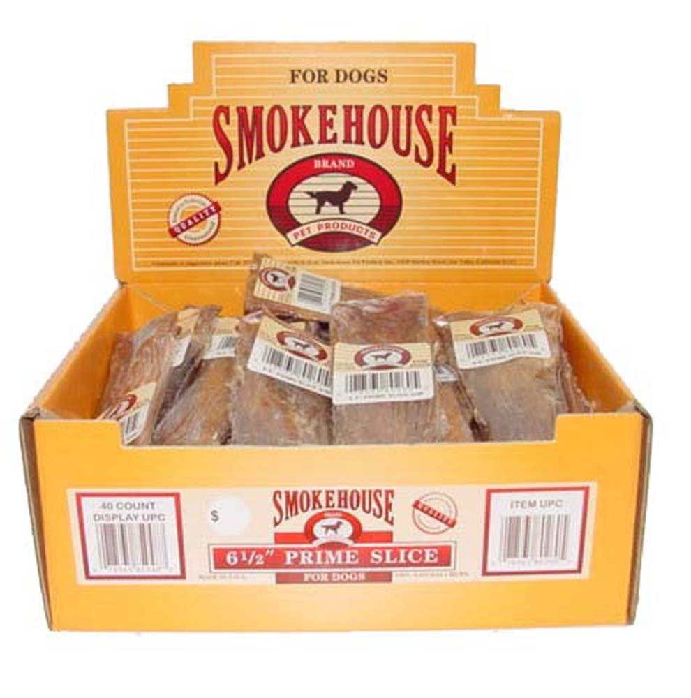 Smokehouse Prime Slice Dog Treats 6.5" - Natural Beef Tendon Chews, Single Treat