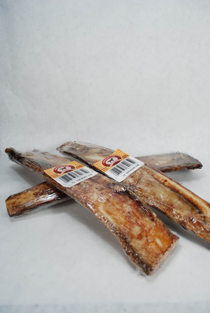 Smokehouse Large Beef Rib Bone Dog Treat, 12-Inch, Natural Smoked Beef Rib Chew