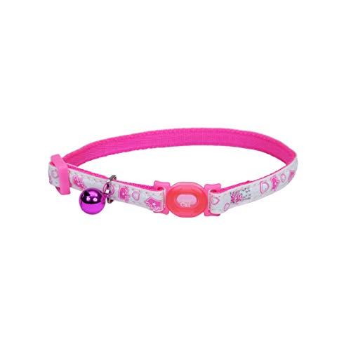 Safe Cat Glow in the Dark Breakaway Cat Collar, Adjustable 8-12 inch