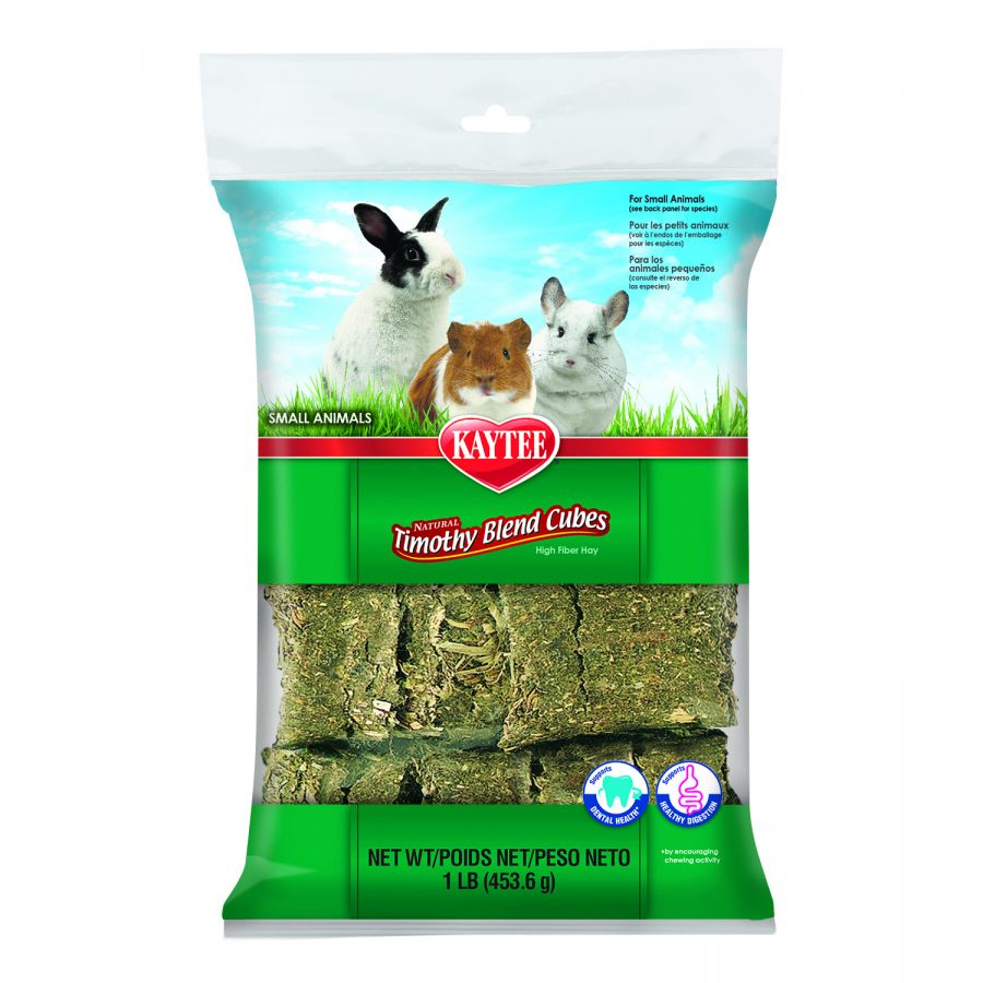 Kaytee Timothy Hay Blend Cubes - Natural Treat for Rabbits, Guinea Pigs, and Small Animals - 1 lb