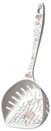 Petmate Curvations Cat Litter Scoop - Large, White with Pink Hearts & Swirls