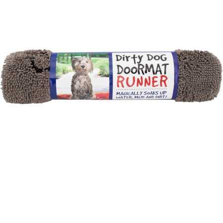 Dog Gone Smart Dirty Dog Doormat Runner, Grey, 60" x 30", Super Absorbent, Fast Drying Rug