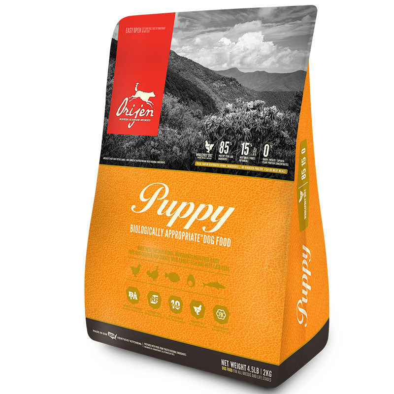 ORIJEN Puppy Dry Dog Food, Grain Free, High Protein - 4.5 lb Bag