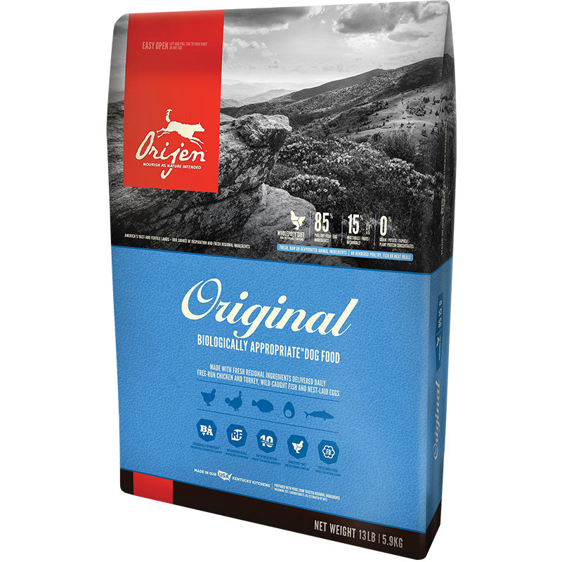 Orijen Original Adult Dry Dog Food, 13 lb Bag, Grain-Free, Chicken, Turkey & Fish Recipe