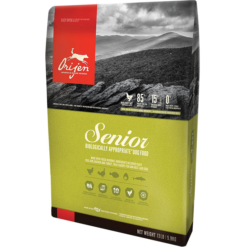 Orijen Senior Dry Dog Food 13 lb - Grain-Free, High Protein, Senior Dog Health