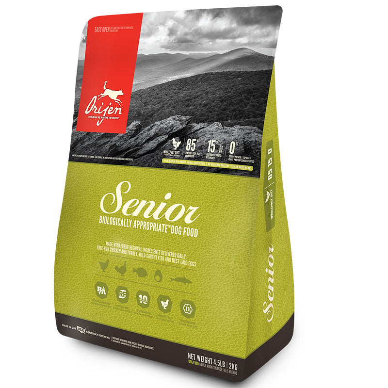 ORIJEN Senior Dry Dog Food, Grain-Free, High Protein, 4.5 lb Bag