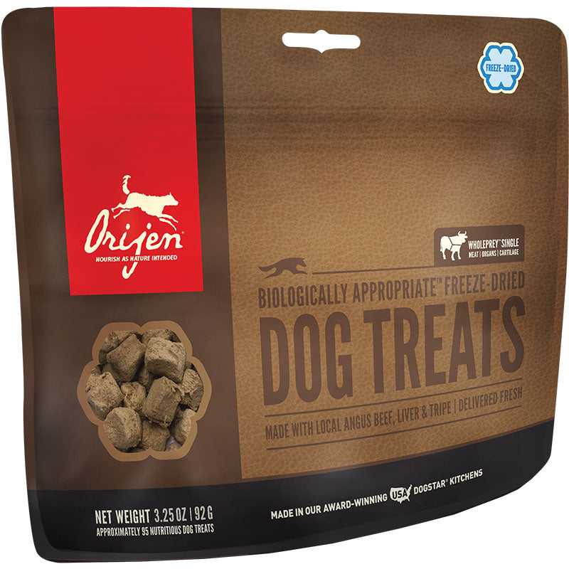 ORIJEN Freeze Dried Dog Treats - Ranch Raised Angus Beef, 3.25 oz - Grain-Free, High Protein