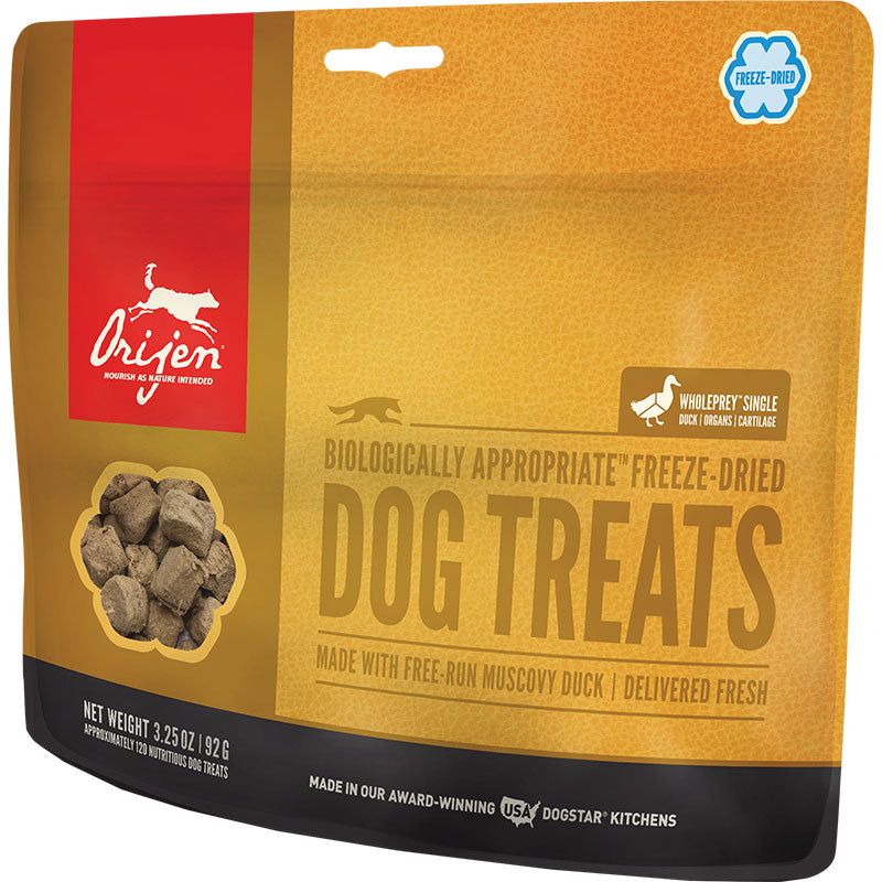 ORIJEN Freeze Dried Dog Treats - Free Run Duck Recipe - 3.25oz Grain-Free, High Protein