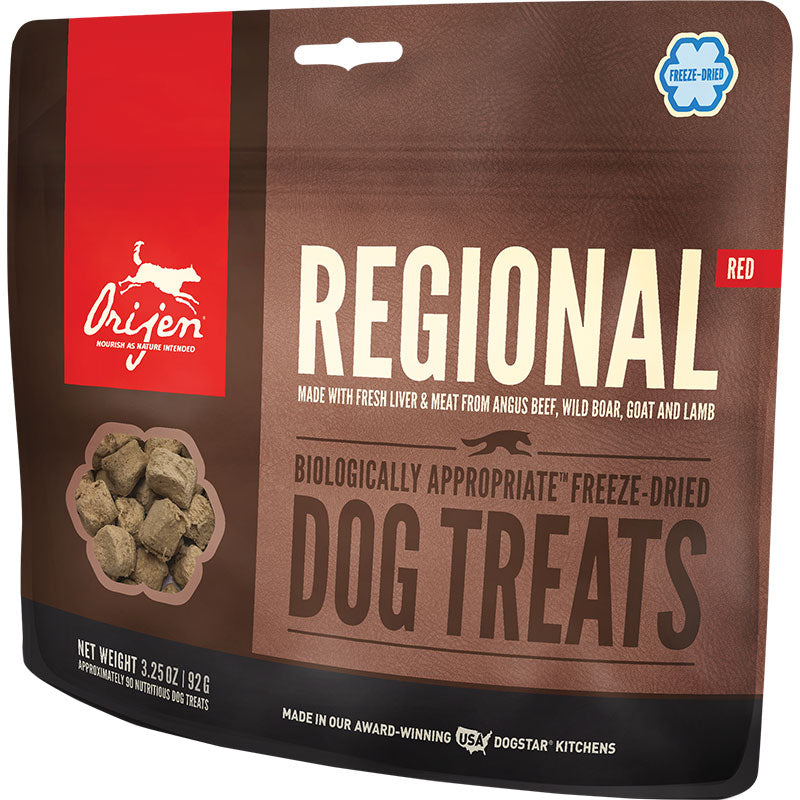 ORIJEN Freeze Dried Dog Treats Regional Red - Grain Free, High Protein, 3.25 oz