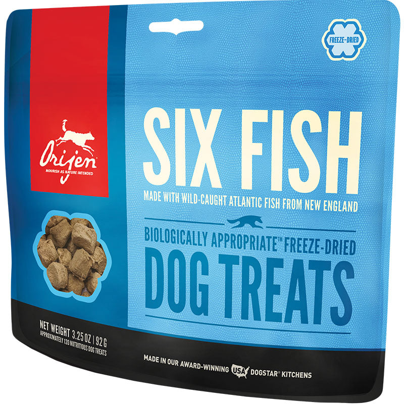 Orijen Six Fish Freeze-Dried Dog Treats, 3.25 oz Grain-Free, High-Protein