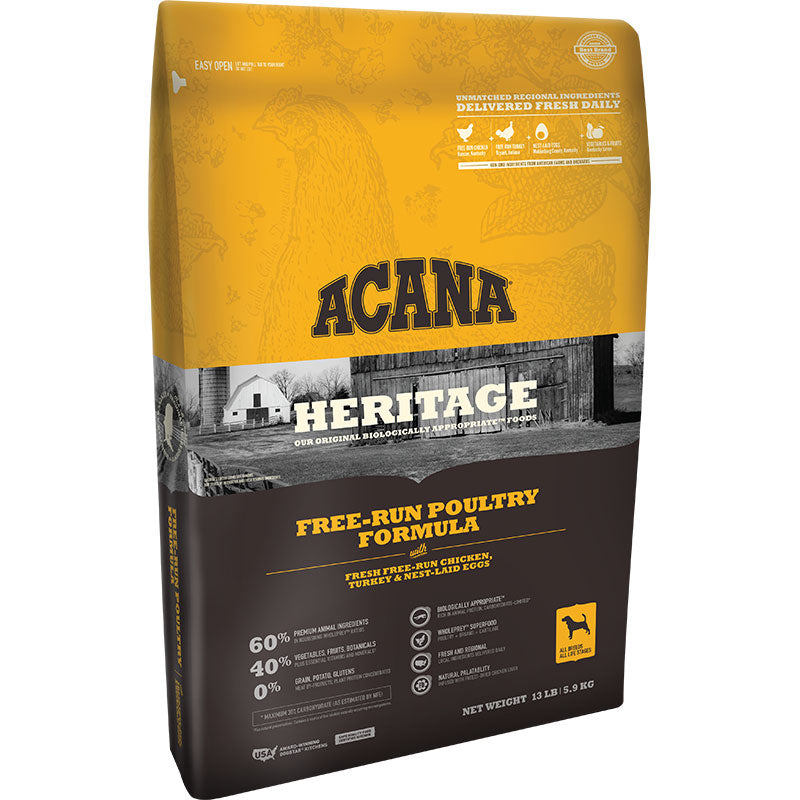 ACANA Free-Run Poultry Grain-Free Dry Dog Food - 13 lb Bag - Chicken, Turkey & Egg Recipe