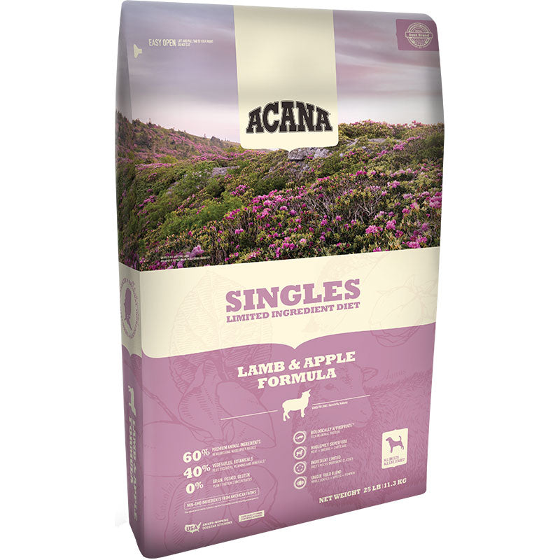 Acana Singles Grain-Free Lamb & Apple Dry Dog Food, 25 lb Bag