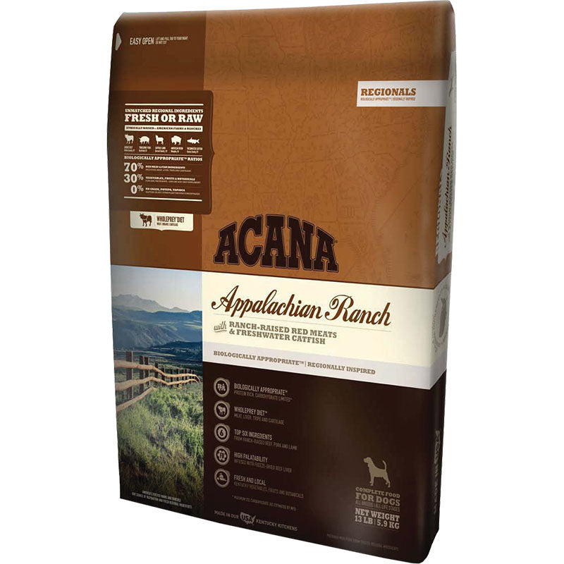 Acana Appalachian Ranch Grain-Free Red Meat & Catfish Dry Dog Food, 13 lb