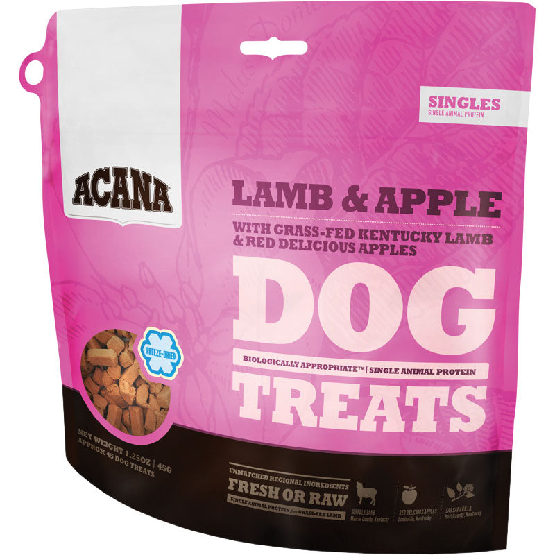 Acana Singles Lamb & Apple Freeze-Dried Dog Treats, 3.25 oz, Grain-Free, Limited Ingredient Diet