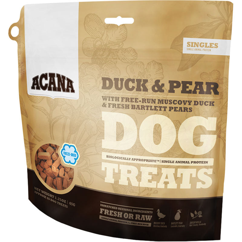 ACANA Freeze-Dried Duck & Pear Dog Treats, 3.25 oz - Limited Ingredient, Grain-Free Singles