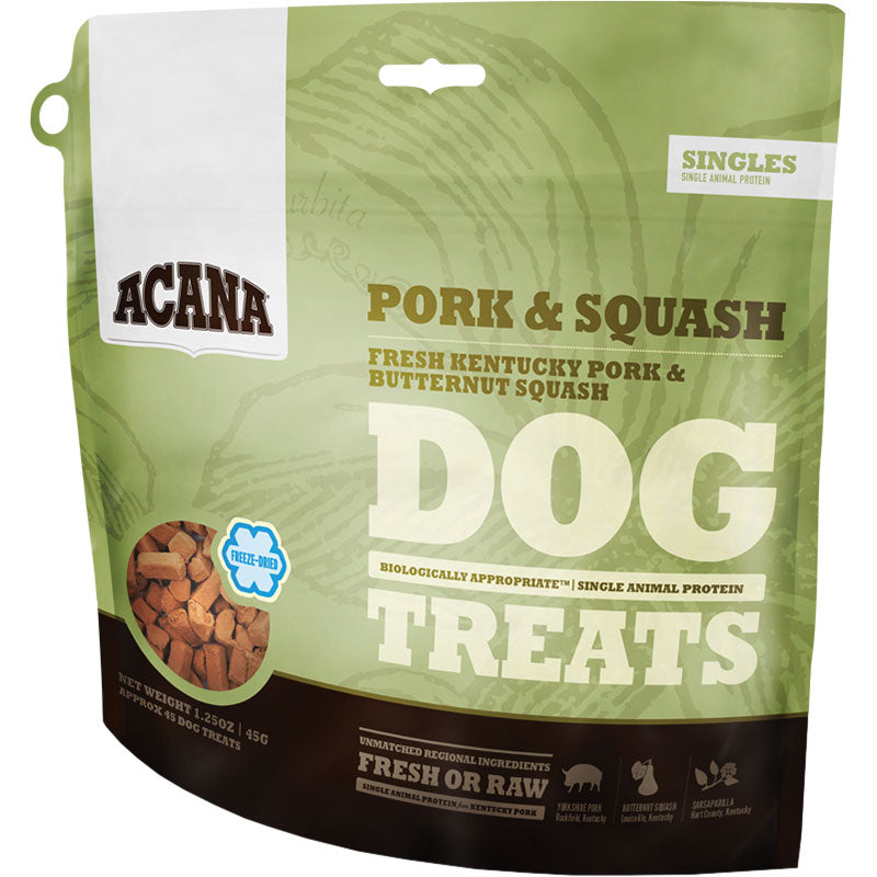 ACANA Singles Pork & Squash Freeze-Dried Dog Treats, Limited Ingredient, 1.25 oz