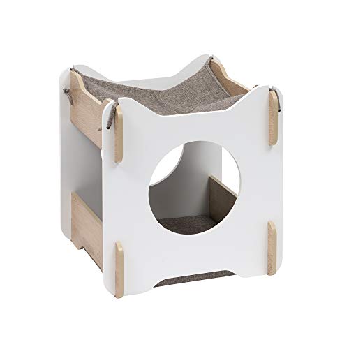 Catit Vesper Cabana Cat Tree with Hideout & Hammock - White