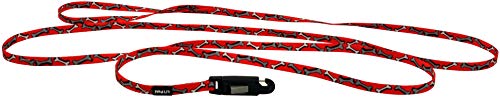 Li'l Pals Patterned Dog Leash with E-Z Snap, Red and White Bones, 3/8 inch x 6 ft