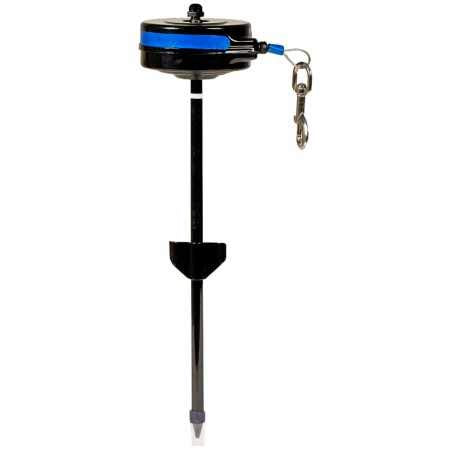 Lixit Retractable Dog Tie Out Stake - Medium Dogs 25-80 lbs - 20 ft Cable, 360 Roaming