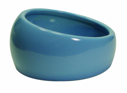 Living World Ergonomic Dish - Small, Blue, Ceramic, 120 mL (4.22 oz) - Small Animal Food/Water Bowl