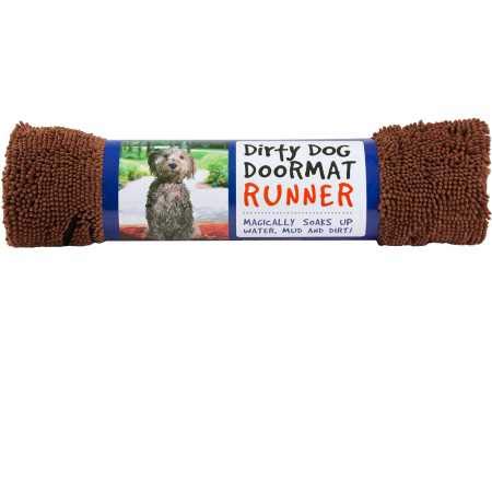Dog Gone Smart Dirty Dog Doormat Runner - Brown, 60 x 30 inches, Super Absorbent, Machine Washable