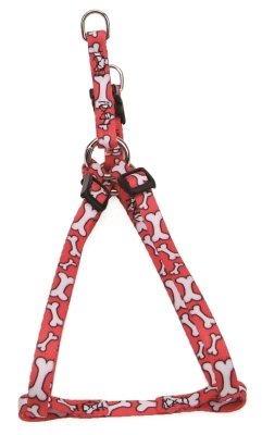 Coastal Dog Harness Lil Pals Red & White Bones 8-14" Adjustable Comfort Wrap