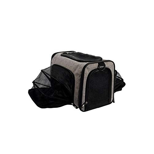 Dogit Explorer Expandable Soft-Sided Pet Carrier Bag - Gray/Black