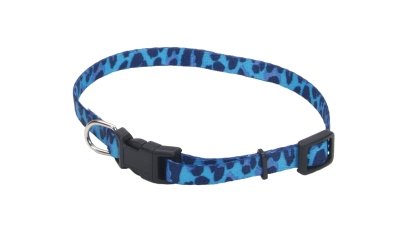 Li'l Pals Adjustable Dog Collar - Blue Leopard - Petite X-Small - 3/8" x 6-8"